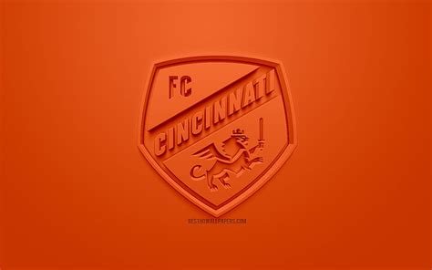 FC Cincinnati, creative 3D logo, orange background, 3d emblem, American ...