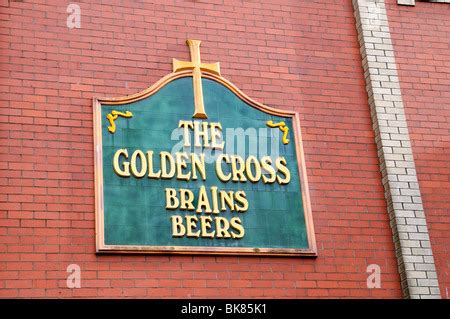 Brains Brewery logo sign with welsh dragon symbol; Brains are a Cardiff ...