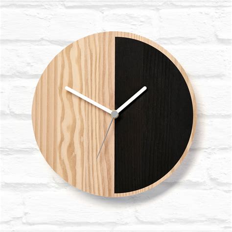 half wooden wall clock by byshop | notonthehighstreet.com