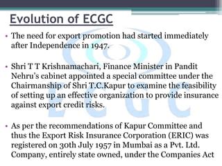 ECGC(Export Credit Guarantee Corporation) | PPT | Free Download