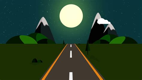 Animated Road At Night Loop With Space For Your Object, Text Or Logo ...