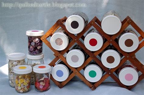 Wine Rack Button Storage | Grandma's old wine rack + ball ja… | Flickr