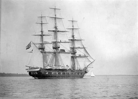 USS Saratoga under full sail off Plymouth UK in the summer of 1897 ...