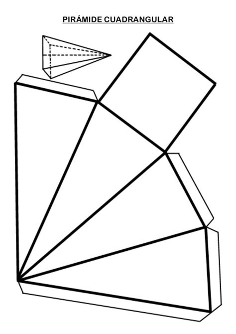 PIRÁMIDE CUADRANGULAR | Origami geométrico, Molde de cone, Modelo de ...