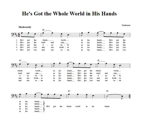 Hes Got The Whole World In His Hands Chords - Sheet and Chords Collection