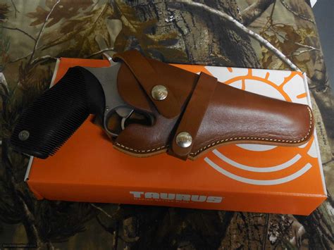 TAURUS JUDGE, STAINLESS STEEL, 45 LONG / 410, 3.0" BARREL, CRIMSON TRACE LASER, LEATHER HOLSTER ...