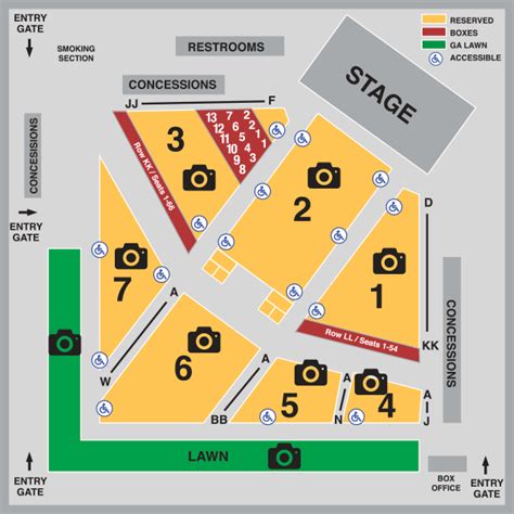 Walnut Creek Amphitheater Interactive Seating Chart | Elcho Table