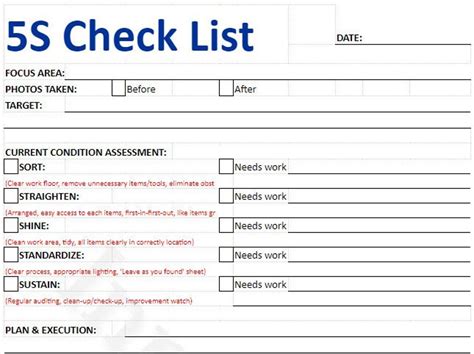 Lean Six Sigma 5s Checklist For Microsoft Excel 5 S L - vrogue.co