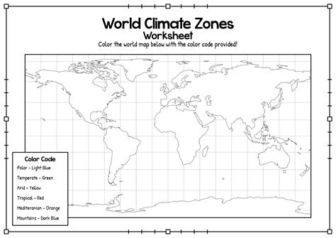 Climate Zones Worksheet