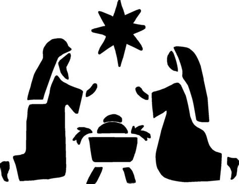 Stencil Christmas Nativity Simple Manger Scene