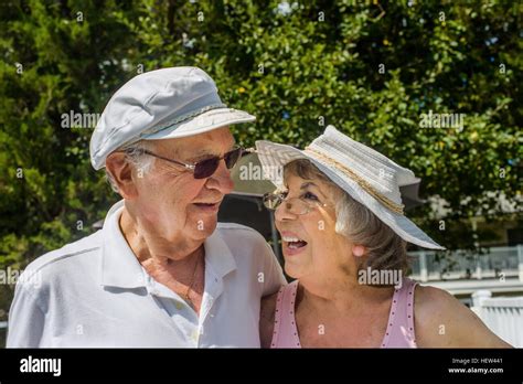 Happy senior couple on vacation Stock Photo - Alamy