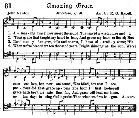 9 Best Images of Amazing Grace Chords To Words With Printable - Amazing Grace Song Lyrics ...