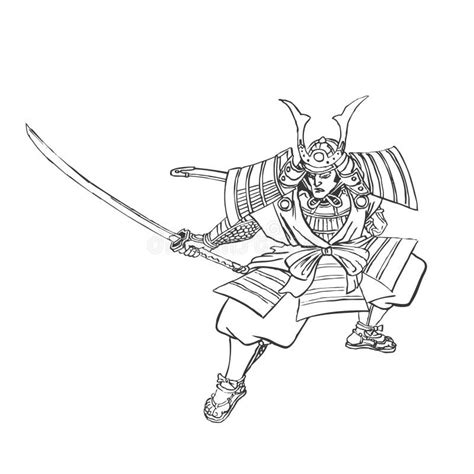 Japanese Samurai Battle Drawing