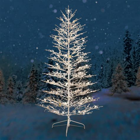 GE Pre-Lit 7' White Winterberry Artificial Christmas Tree, Dual-Color ...