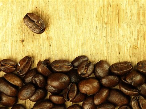 Coffee Beans Close-up on Wooden, Oak Table. Stock Image - Image of java, brown: 48218223