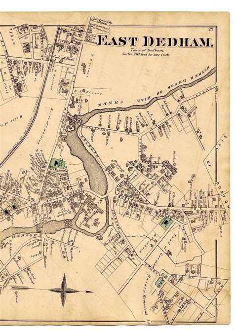 1876 Map of East Dedham, Massachusetts from Norfolk County Atlas w/family names | #1899366192