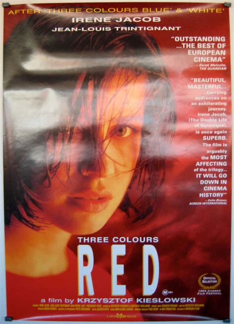 "THREE COLOURS: RED" MOVIE POSTER - "TROIS COULEURS: ROUGE" MOVIE POSTER