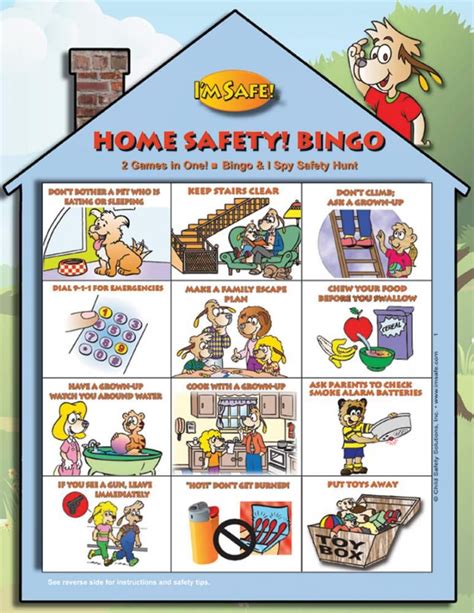 Home Safety Bingo Game - English | safetytips | Pinterest | Bingo games ...