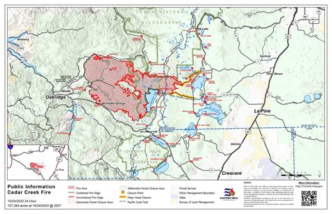 Cedar Creek Fire near Oakridge, Oregon - Current Incident Information and Wildfire Map | Fire ...