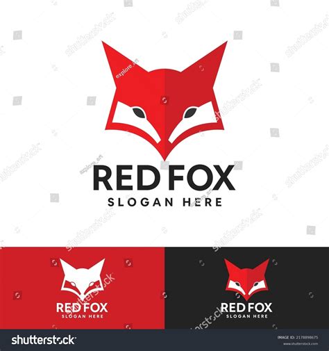 Abstract Red Fox Modern Logo Design Stock Vector (Royalty Free ...