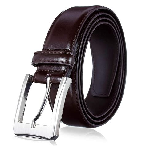 Men's Belt, Genuine Leather Dress Belts for Men with Single Prong ...