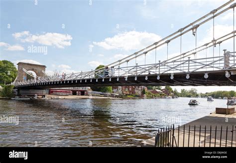 The Suspension Bridge Marlow UK Stock Photo - Alamy