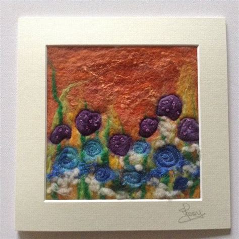 Felt Art Flowers Flower Picture Felt and Stitch Fits 8x8 | Etsy | Felt art, Flower pictures ...