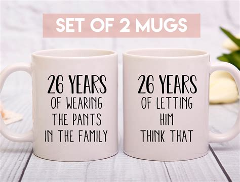 26th Anniversary Gift 26th Wedding Anniversary Mug 26 years | Etsy