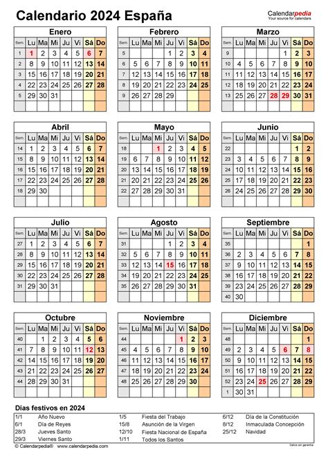 Calendario Laboral 2024 Semanal - Image to u