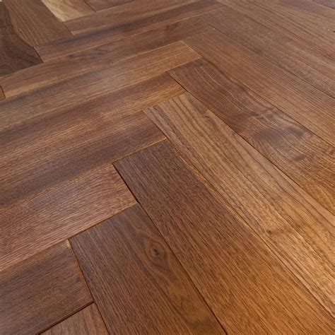 Liberty Floors Herringbone 14mm x 80mm American Black Walnut Engineered Real Wood Flooring (SKU ...