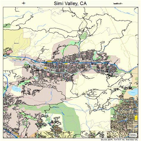 Simi Valley California Street Map 0672016