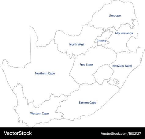 Outline south africa map Royalty Free Vector Image