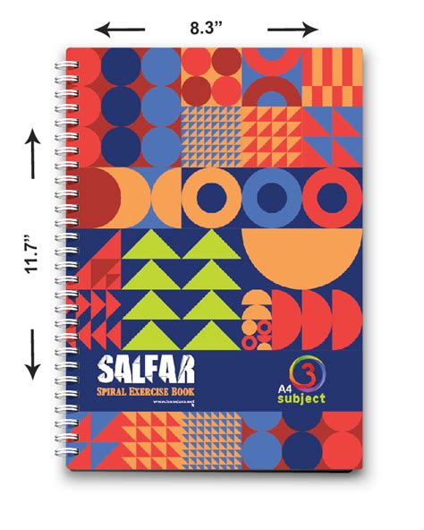 Hb, Spiral Notebook, A4 Size, 3 Subject Dividers, 200 Pages (100 Sheets ...