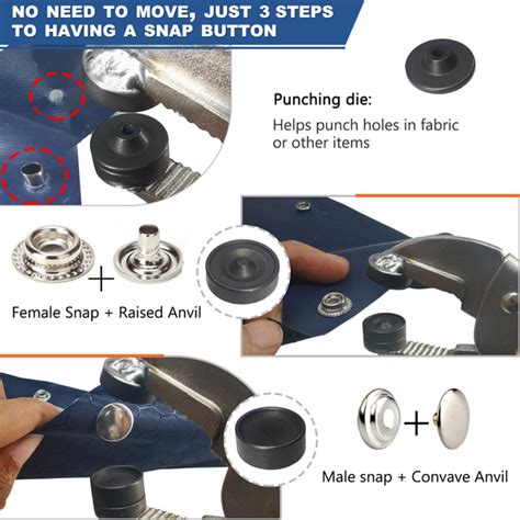 Snap Pliers For Metal Snaps, Heavy Duty Snap Fastener Tool Kit with 3 ...