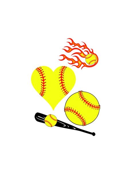 Softball Heart Softball Heart SVG SVG File Softball SVG | Etsy Israel