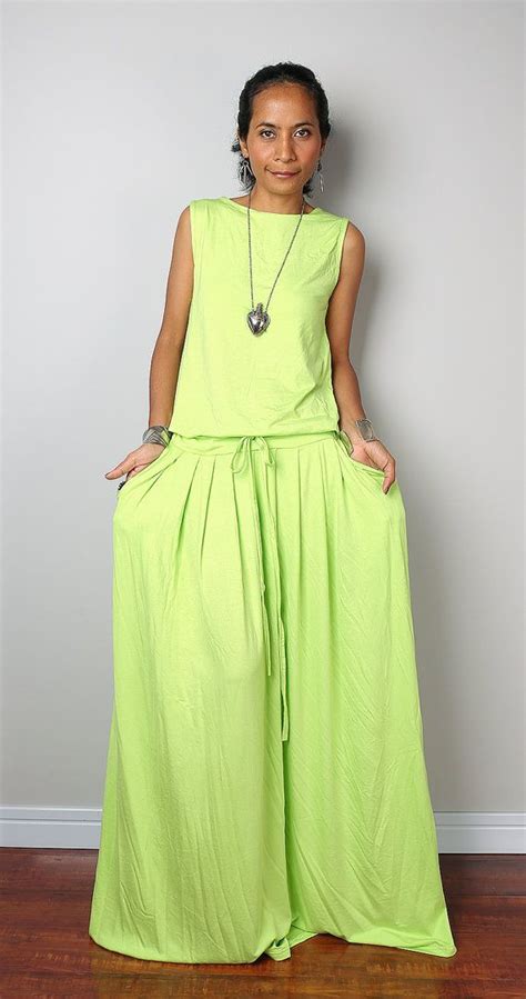 Stylish Sleeveless Dress - Vibrant Yellow/Green - Autumn Thrills Collection