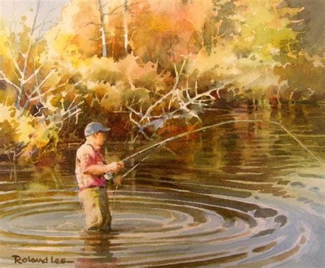 Fisherman | Painting, Fish art, Watercolor landscape