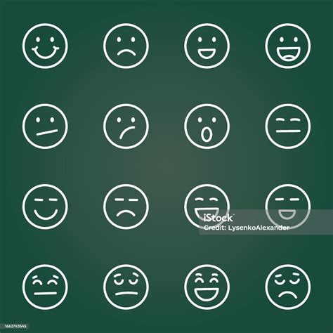 Emojis Faces Icon In Hand Drawn Style Doddle Emoticons Vector Illustration On Isolated ...