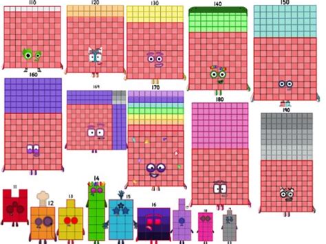 numberblocks band 110-190 (with prototype numberblocks) (and numberblock 169)