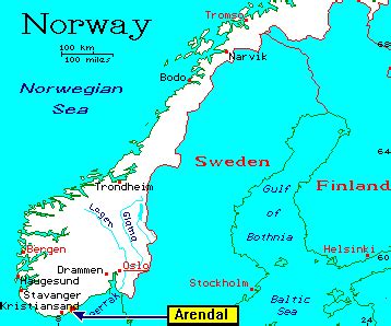 Arendal Map - Norway