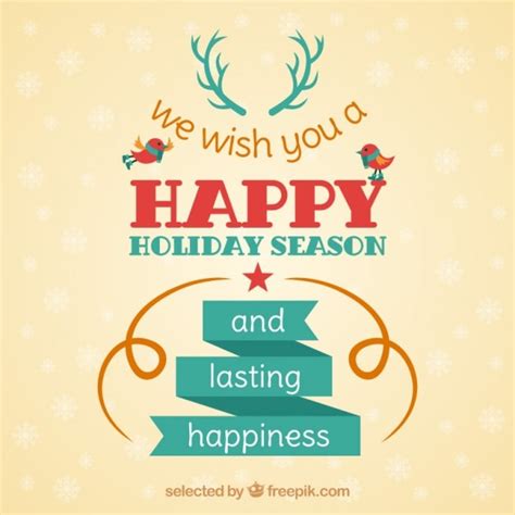 Happy holiday season card Vector | Free Download