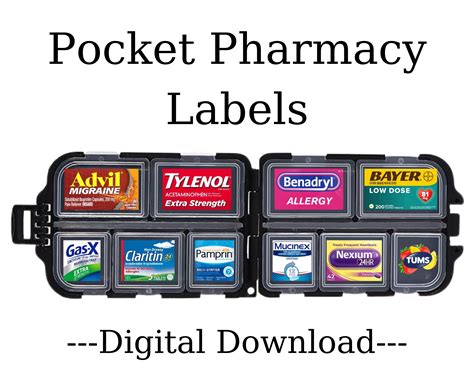 Pocket Pharmacy Labels Printable Pill Case Labels Pill Organizer ...