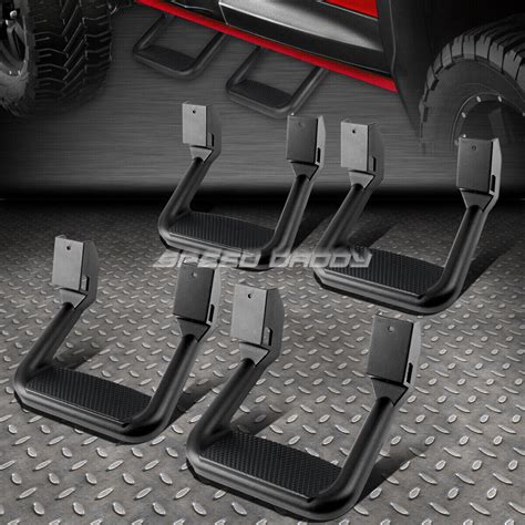 4 Aluminum Side Steps for Chevy GMC Dodge Ford Toyota Pickup Trucks SUVs Black | eBay