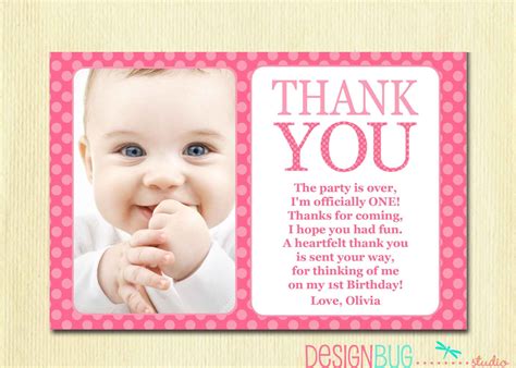 22 Ideas for First Birthday Thank You Card Wording - Home, Family ...