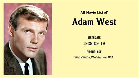 Adam West Movies list Adam West| Filmography of Adam West - YouTube