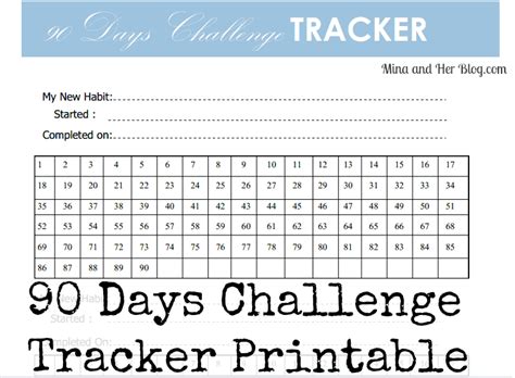 90 Days Goals Challenge with Printable | Mina and Her Blog | Workout ...