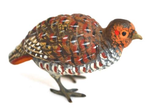 ANTIQUE AUSTRIAN COLD PAINTED BRONZE BIRD PARTRIDGE