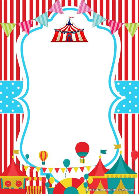 (FREE PRINTABLE) – Stripes Circus Birthday Invitation Templates ...