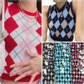 BAY-Women’s Argyle Sweater Vest, Cute Plaid Print Sleeveless Rib Knit ...