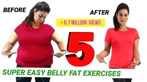 5 Easy Exercise To Lose Belly Fat At Home For Beginners | How To Get ...